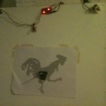 Drawbot at VHS SHHH 23, paul's big black rooster